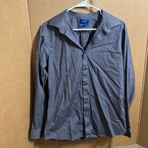 Apt.9 premier flex slim fit grey button down. Size 16 ‎ 34/35